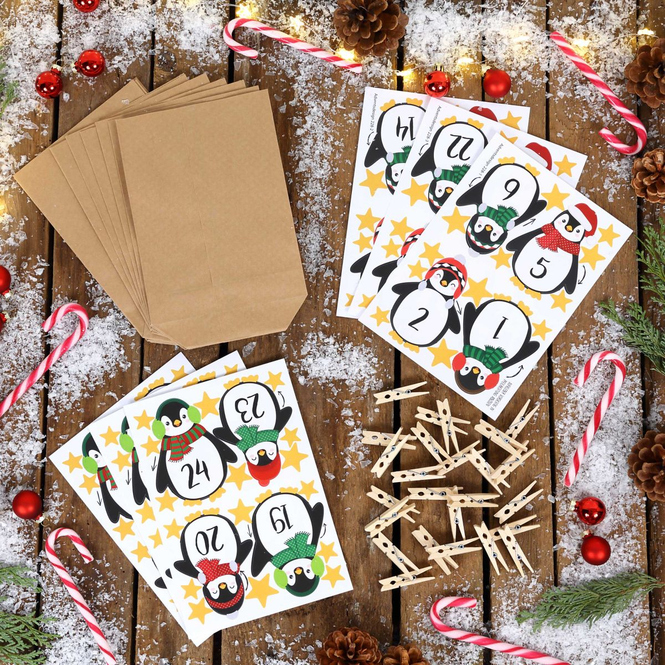Adventskalender-Bastelset - Pinguine