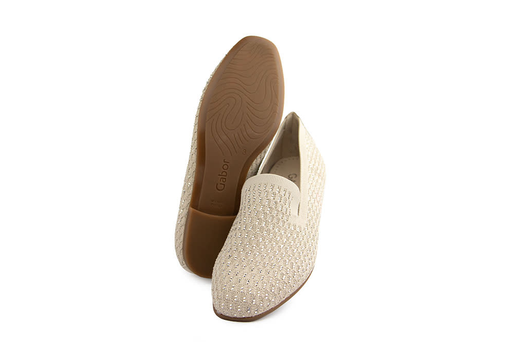 Gabor Loafer Oak Glitter Stretch Samtchevreau