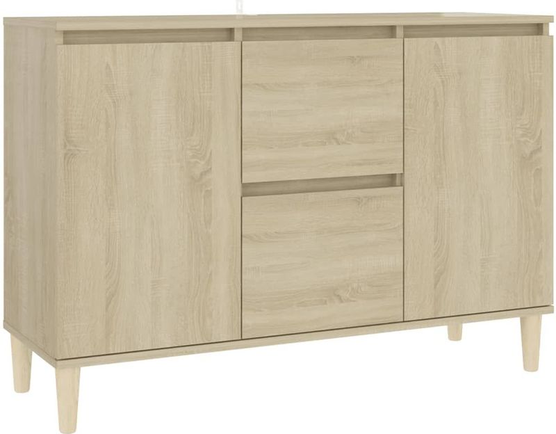 vidaXL Dressoir - Sonoma Eiken - Bewerkte Hout - 2 Lades en 2 Deuren