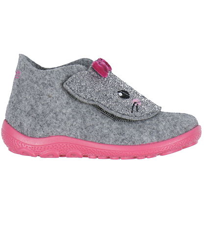 Superfit Hjemmesko - Uld - Happy - Gr?/Pink