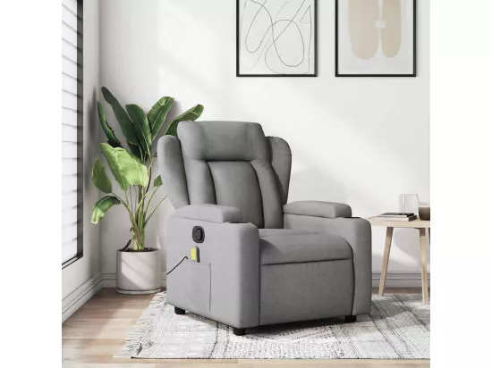 Fauteuil de massage inclinable Gris clair Tissu