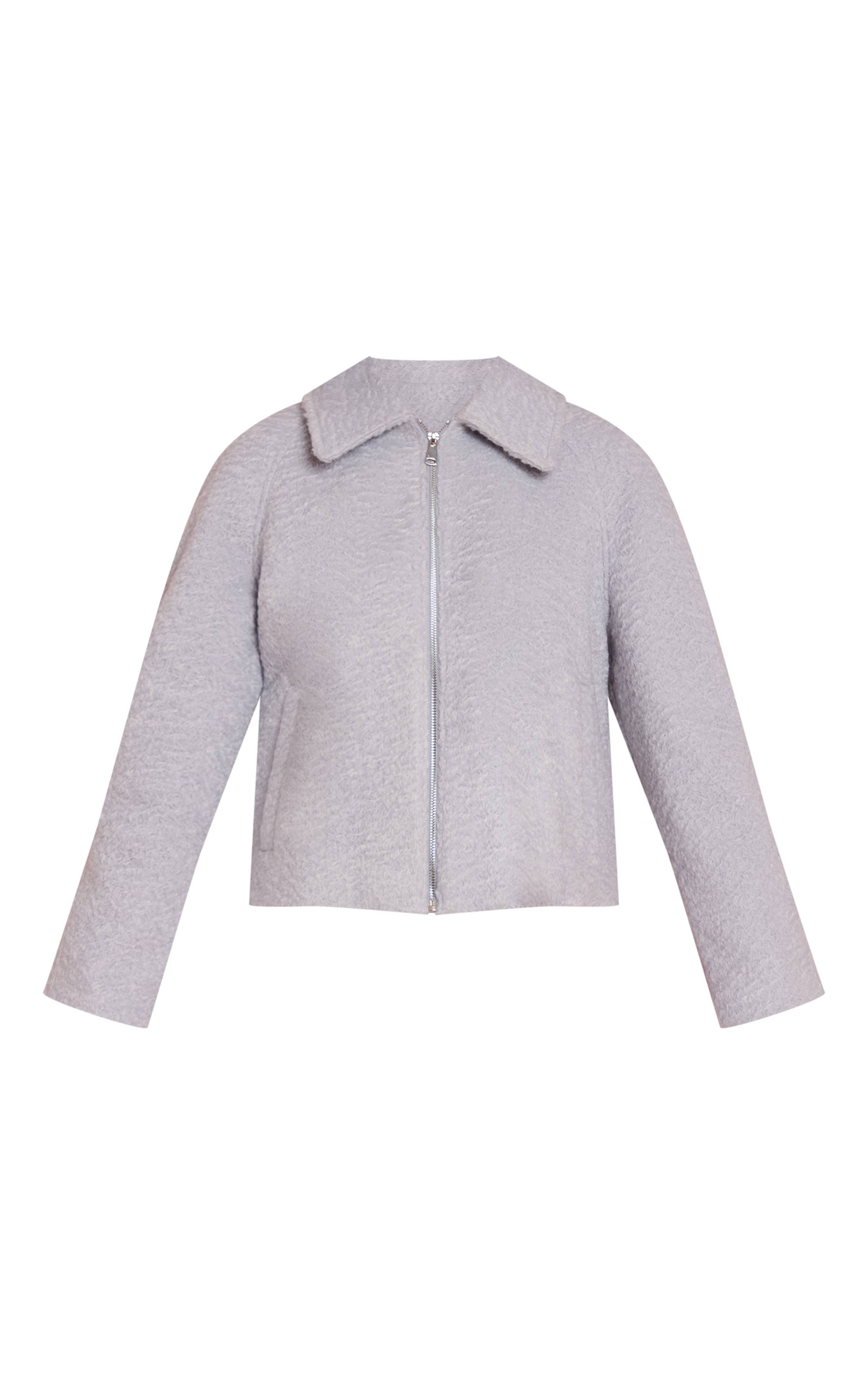 Bleu Clair Veste Zippée En Bouclé