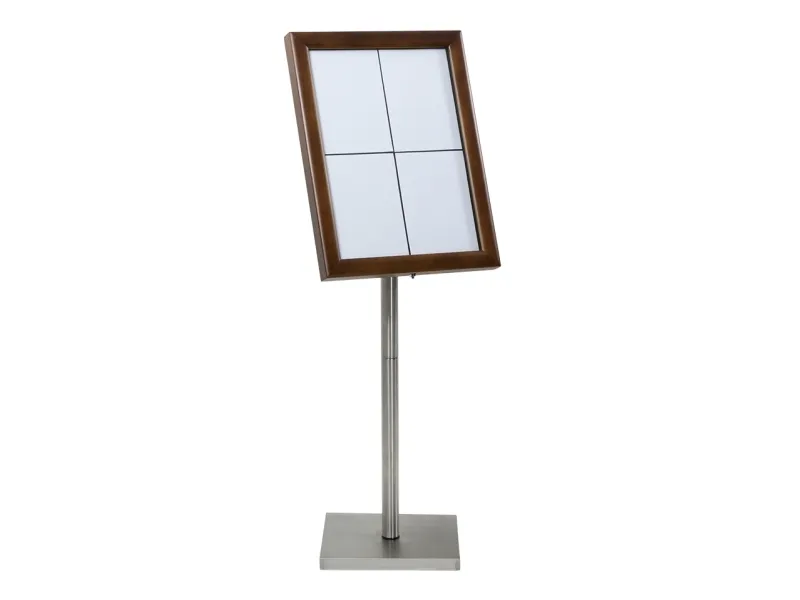 Securit® CLASSIC LED Informationsdisplay 125 til 4xA4, brun - komplet kit