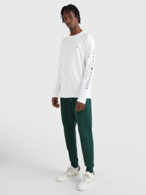 Camiseta de manga comprida com logo e corte justo
