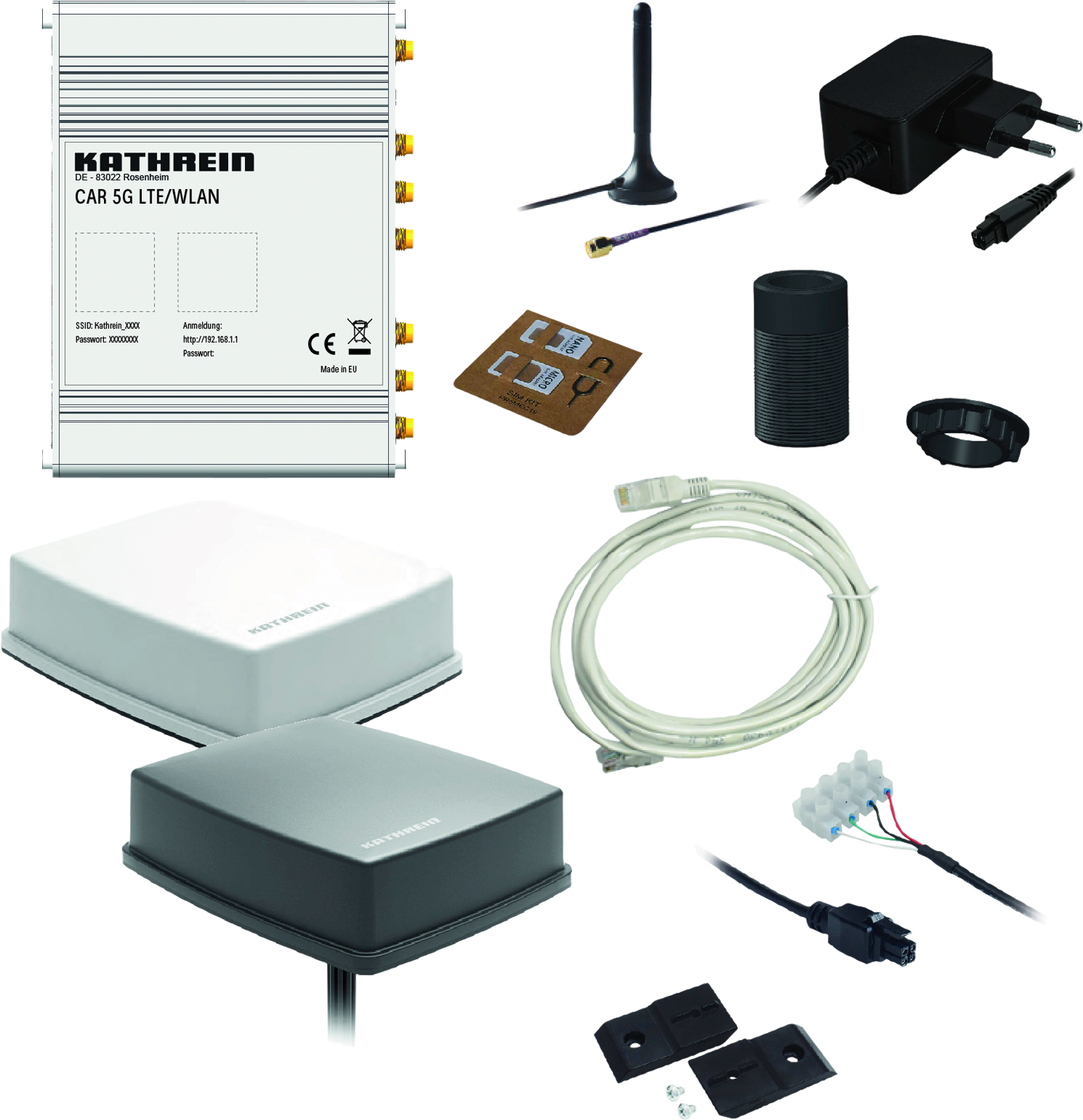 Kathrein Car 5G WLAN Router Set mit 5G MIMO Antenne weiß