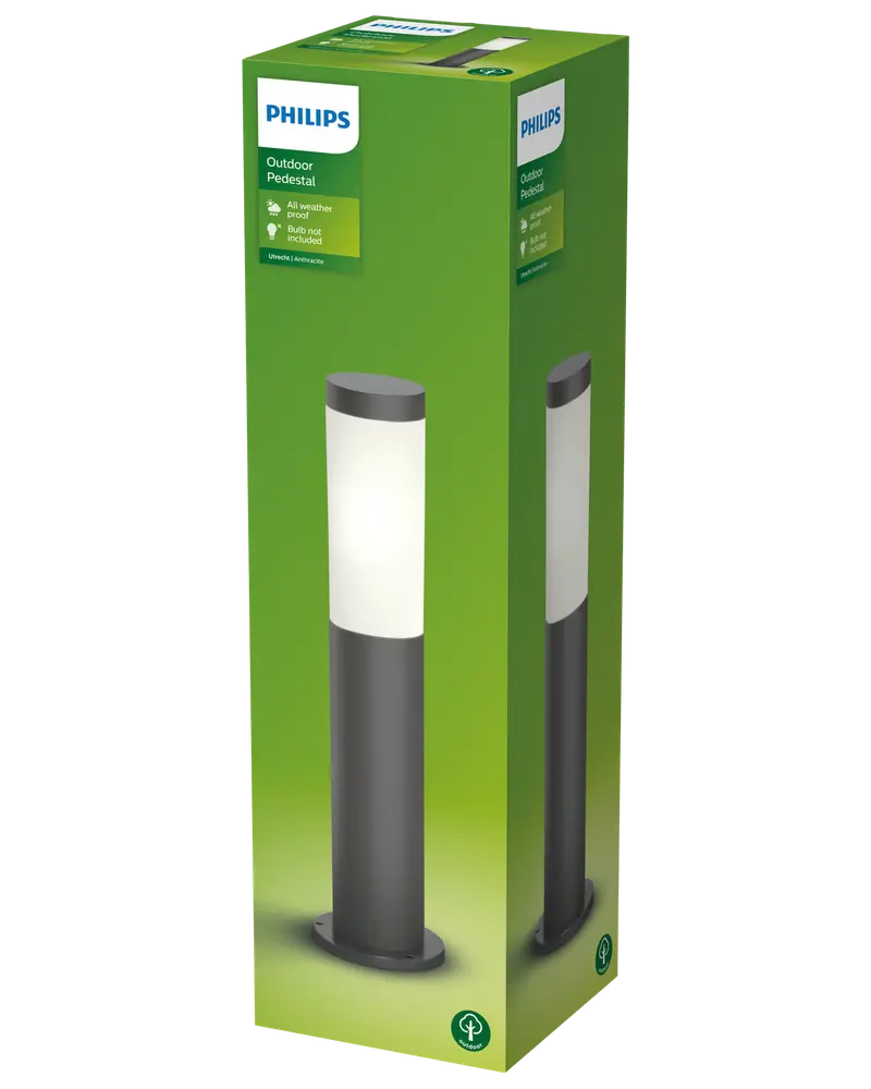 PHILIPS Havelampe E27 Utrecht H.45cm - antracitgrå