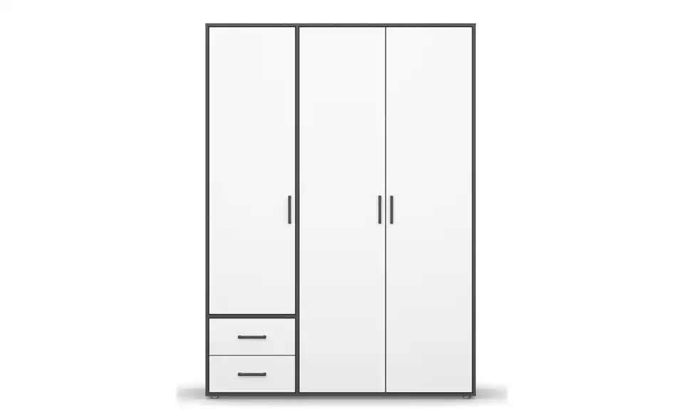 Drehtürenschrank Absetzung: Grau 140 cm 3 Stück