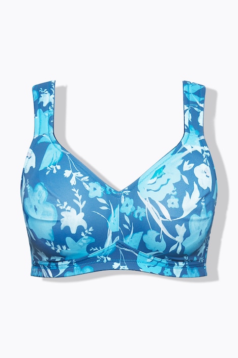 Mikrofaser-BH, Blüten, ohne Bügel, Cup C - E