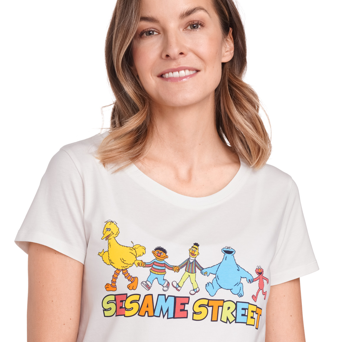 Gina Sesamstraße T-Shirt mit Print weiss