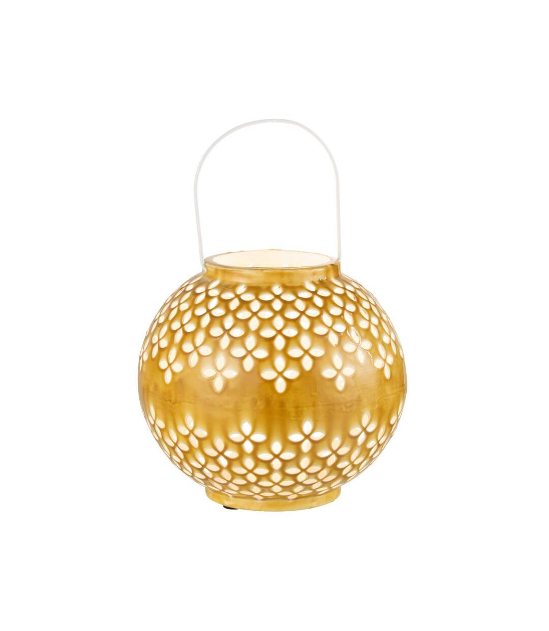 Paris Prix - Lanterne Ronde Métal sévilla 30cm Ocre
