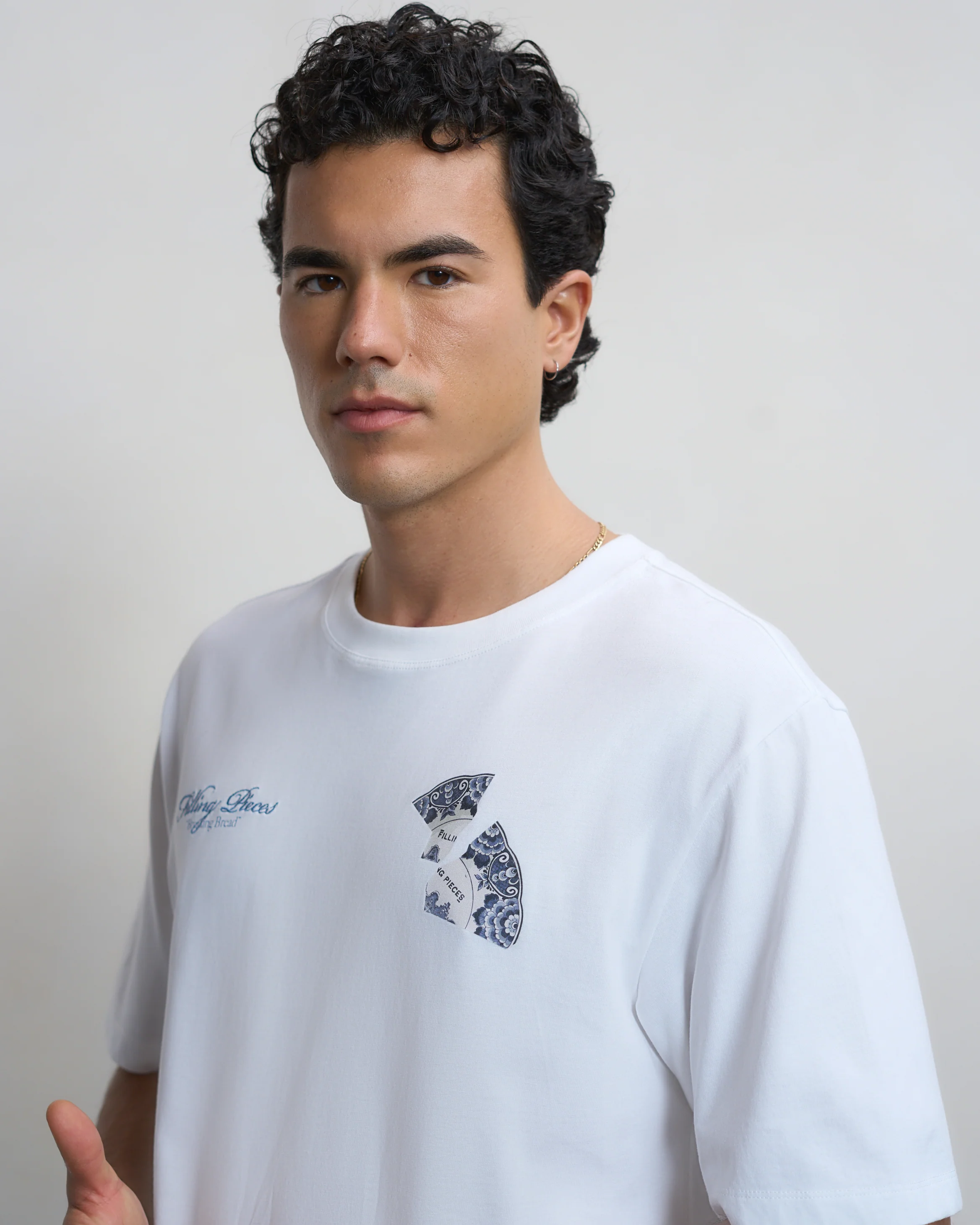 T-shirt Broken Plate White