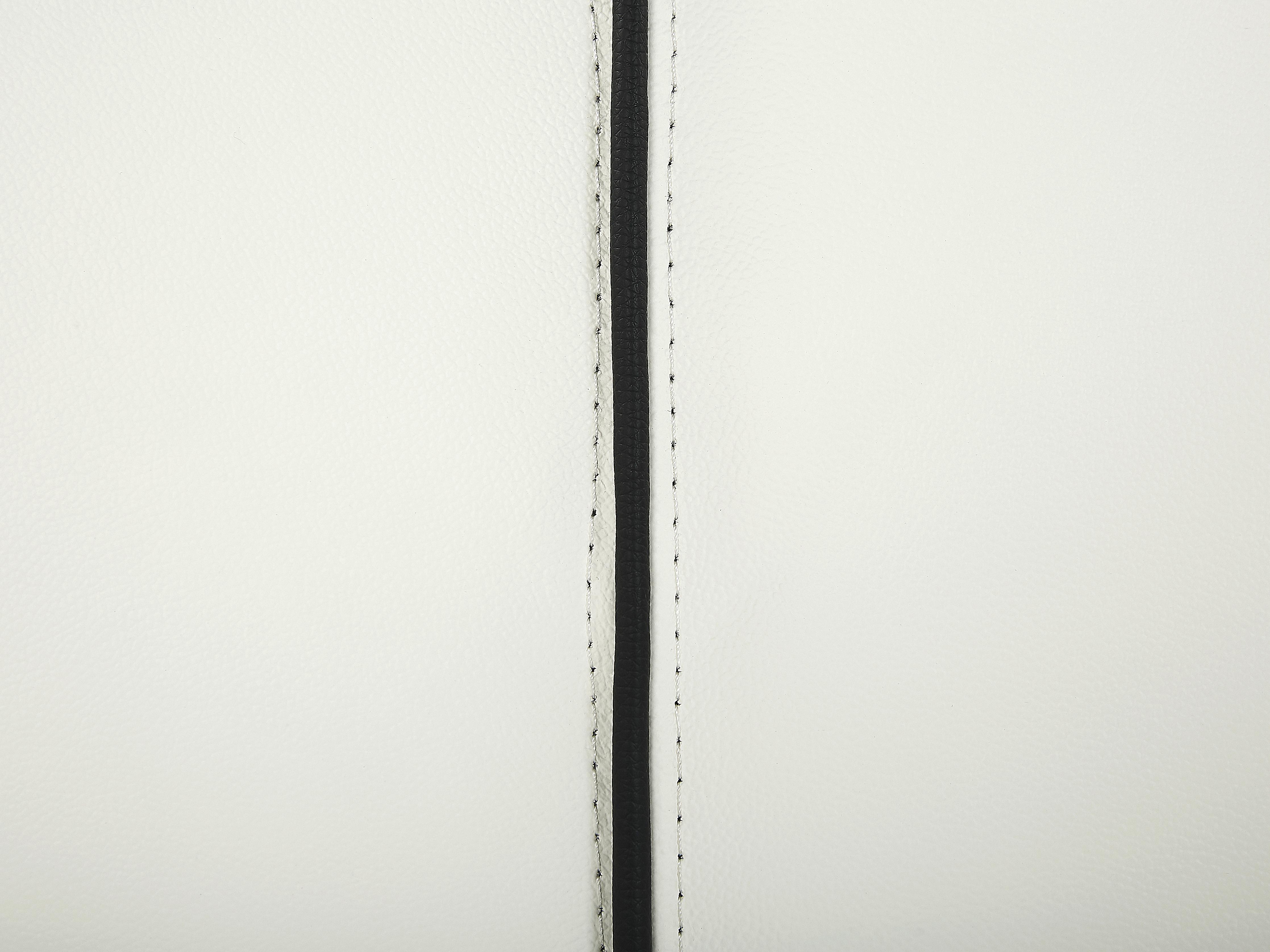 Bed met LED-verlichting Leer NANTES 140 x 200 cm LED Gebroken wit