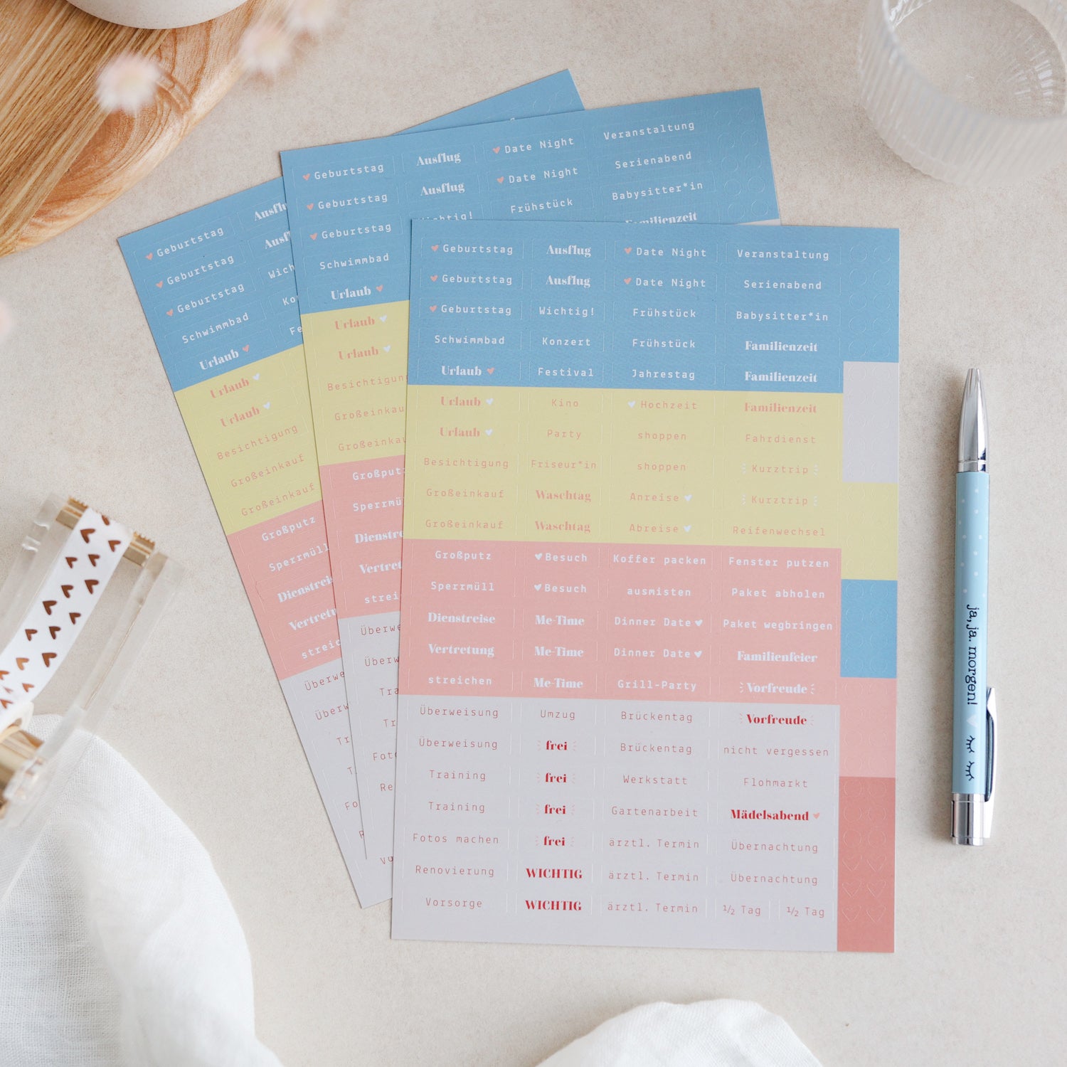 Sticker für Kalender 3er-Set „Gut geplant