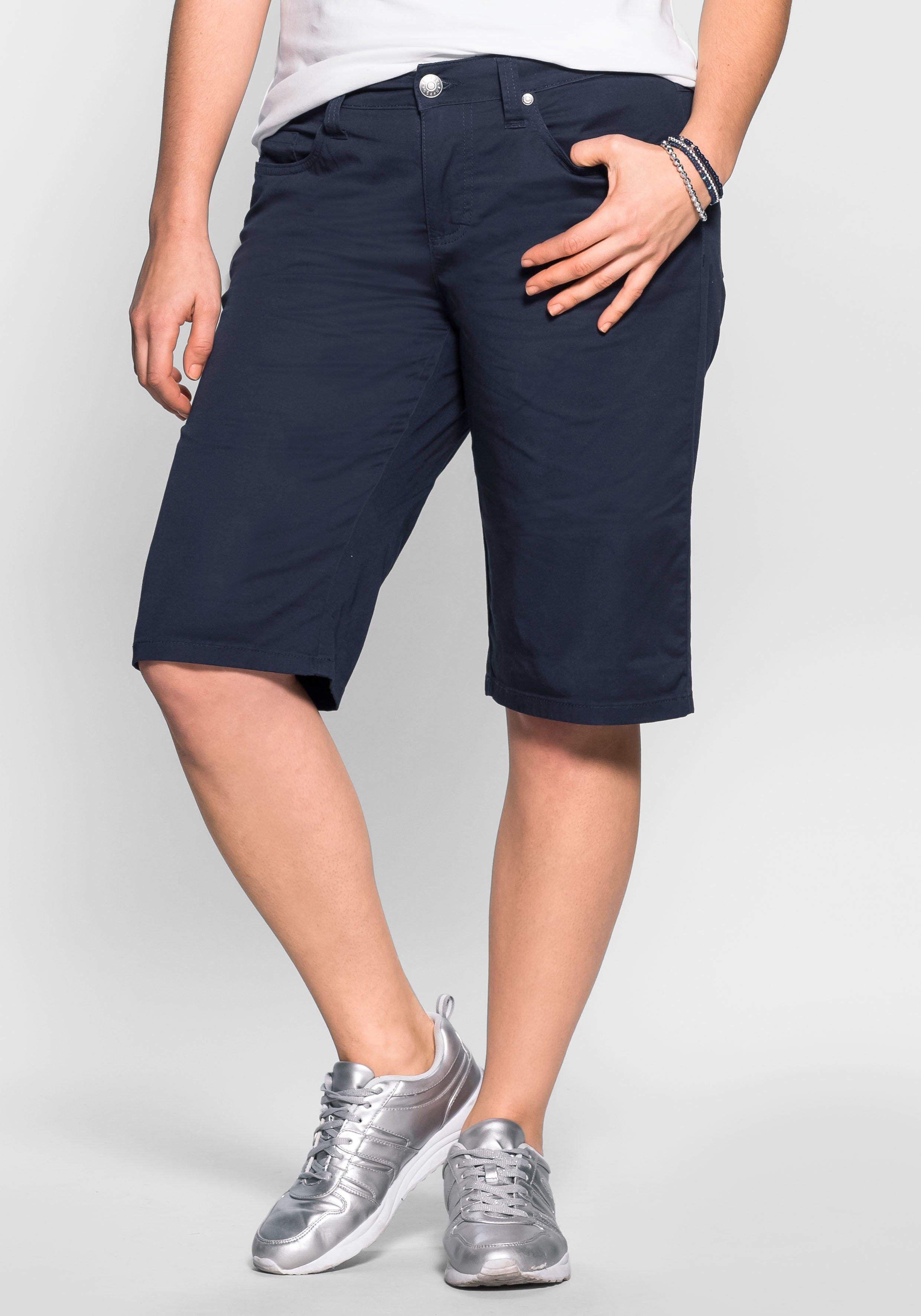 Bermudas in 5-Pocket-Form, aus Baumwoll-Twill