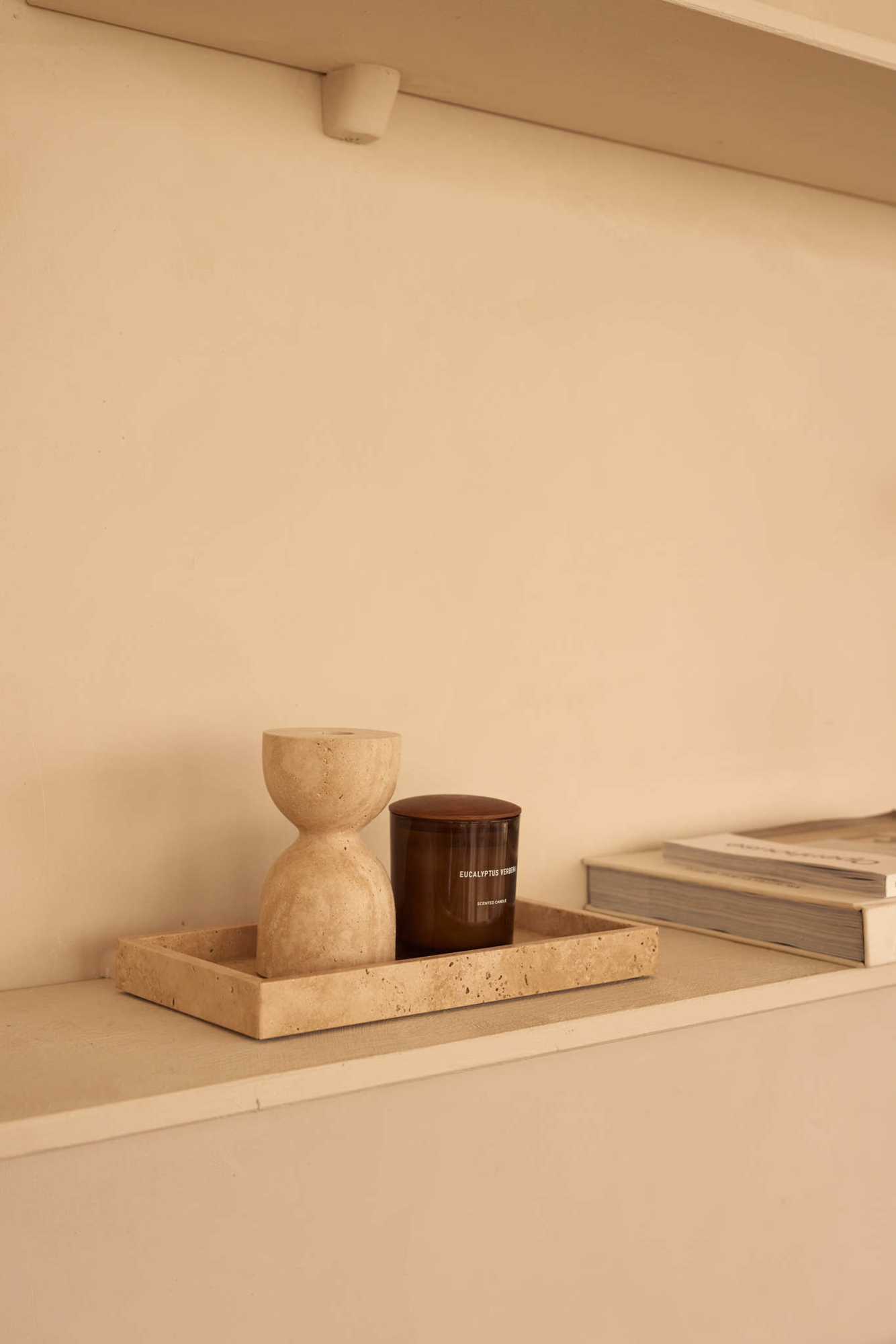 Travertine dienblad met rand 15x30cm tray