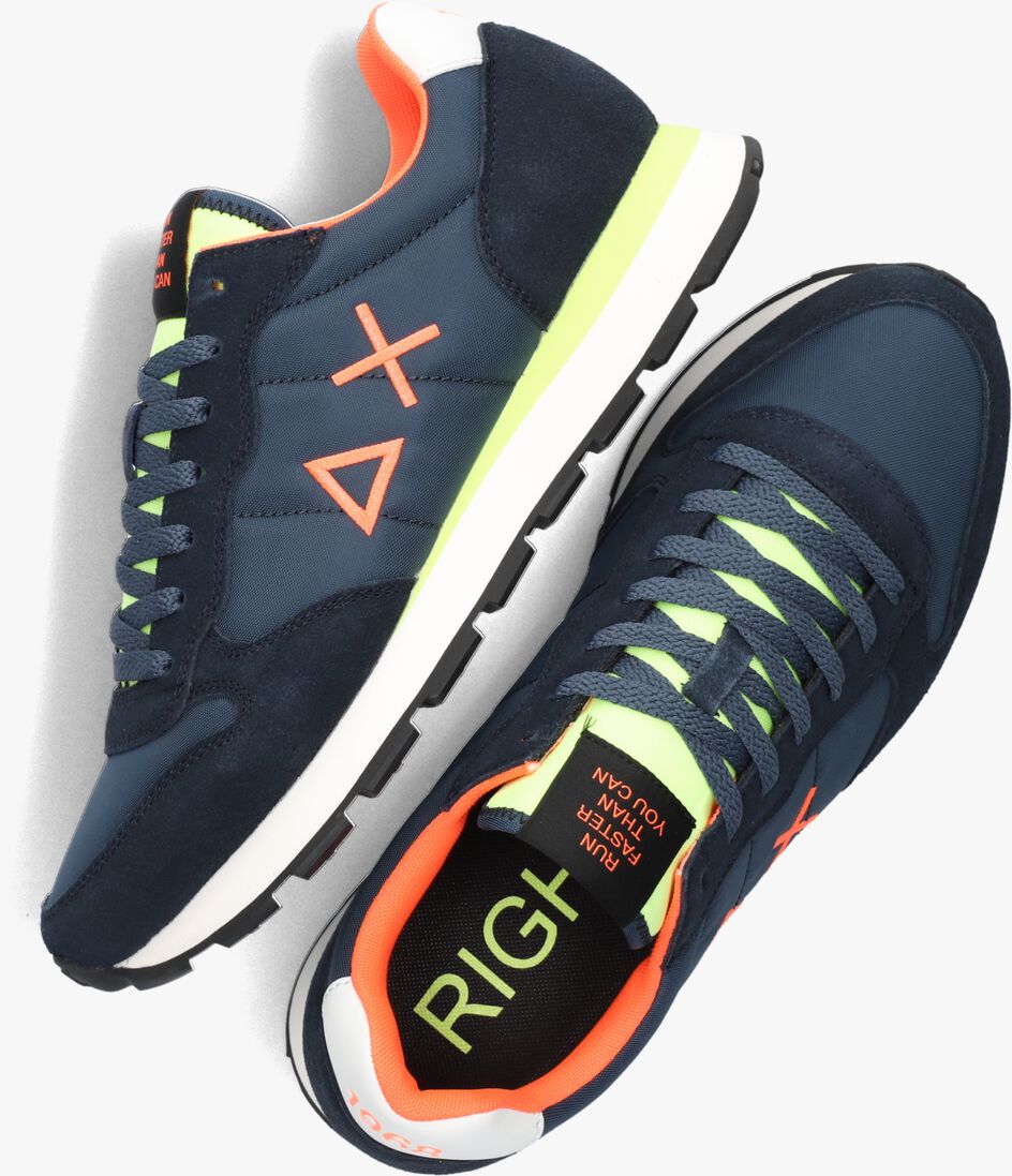 SUN68 blauwe sun68 lage sneakers tom fluo