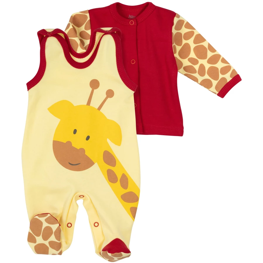 Baby Sweets 2tlg Set Strampler + Shirt Baby Giraffe rot gelb