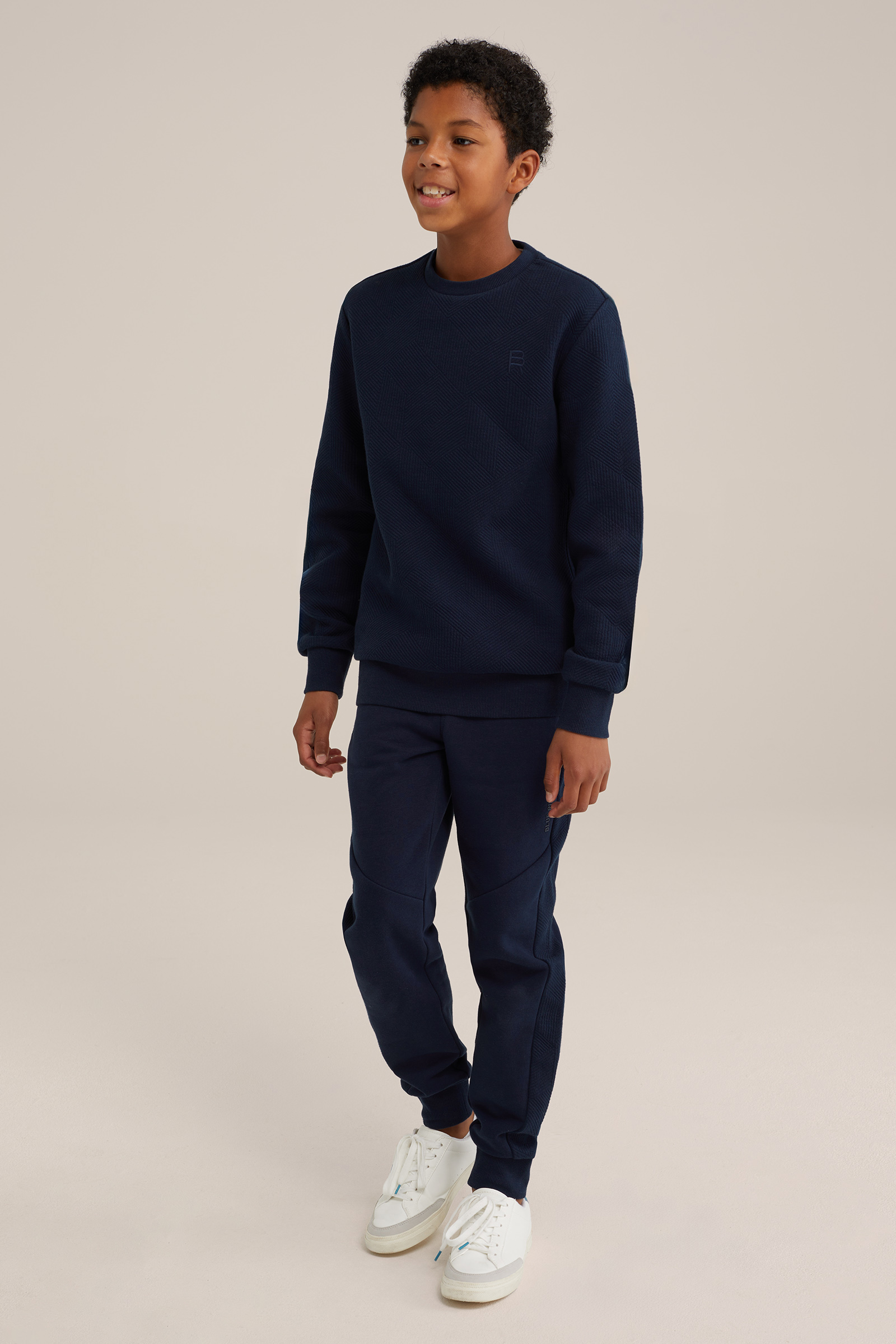 Jongens sweater met structuur Blue Ridge Marineblauw