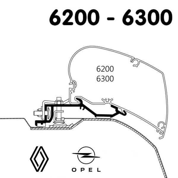 Adaptateur Store Thule 6300 Master H2 depuis 2011