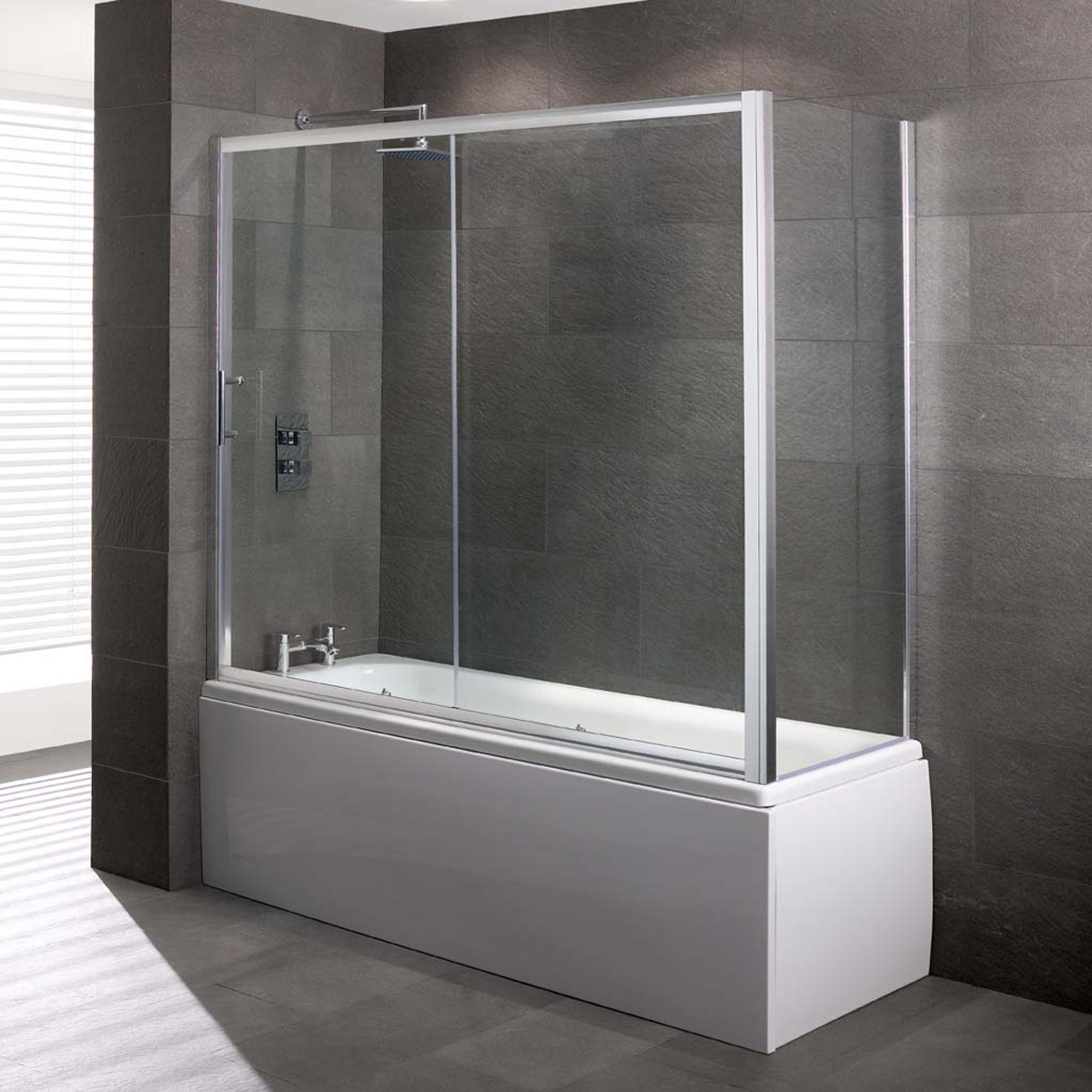 Eastbrook Volente badwand met schuifdeur 180x150cm chroom