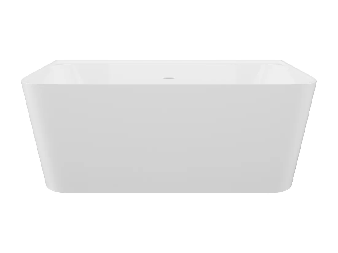 Baignoire semi-îlot rectangulaire - 216L - 150 x 75 x 60 cm - Blanc brillant - Acrylique - ATESA