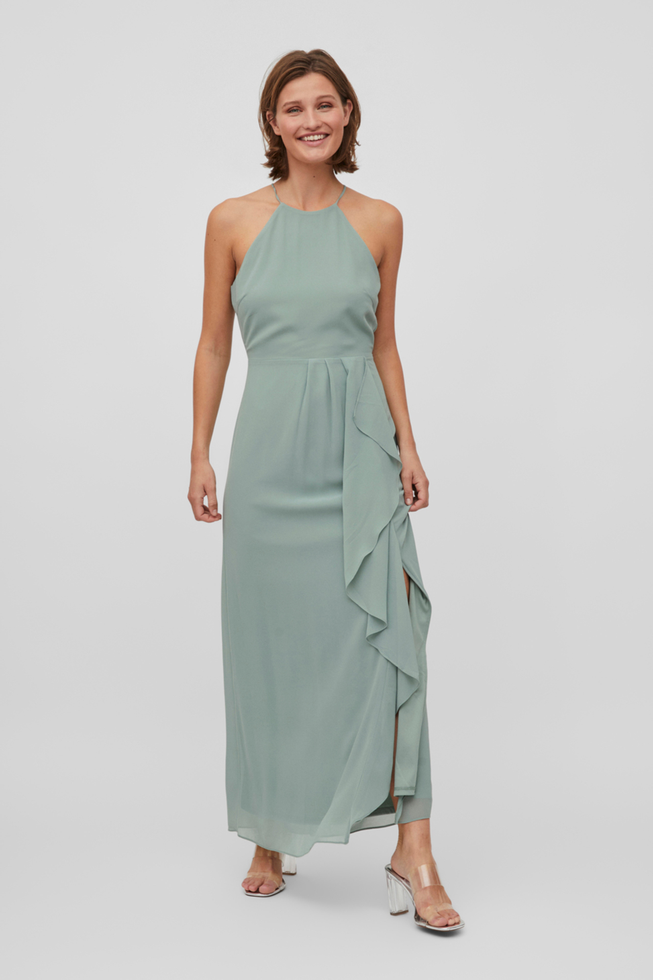 Vestido com decote halter