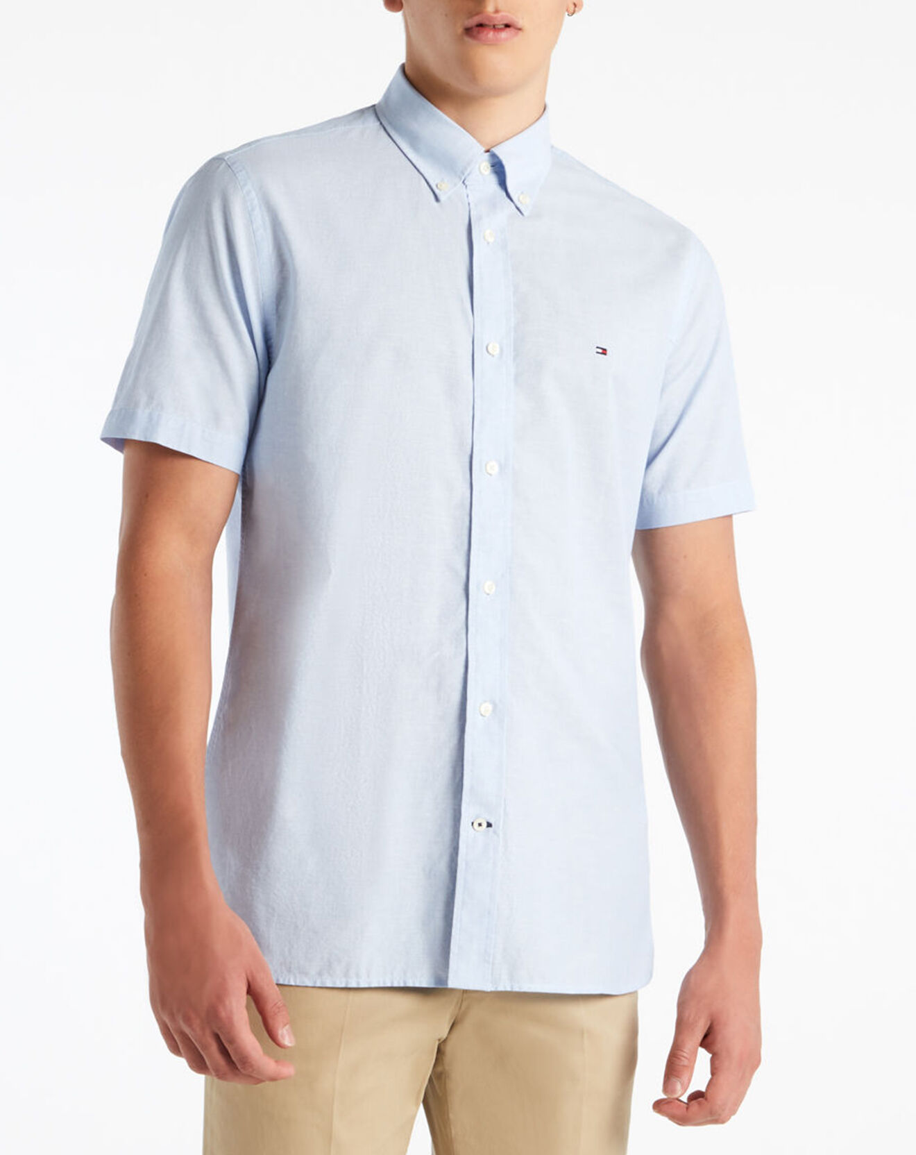 Tommy Hilfiger Chemise droite Flex rayée bleu clair