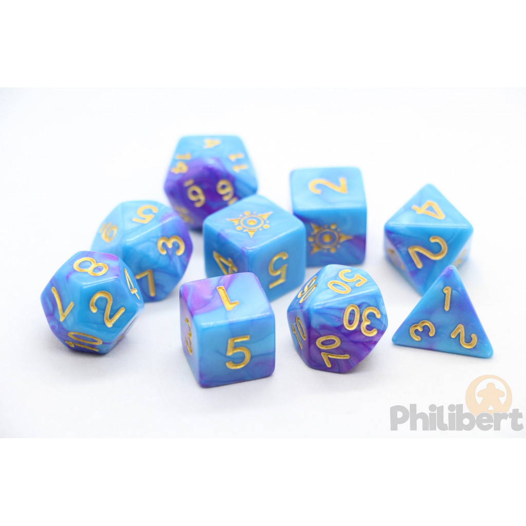 Set de 9 Dés JDR Elder Dice: Sigil of the Dreamlands (Kadathian Ice)