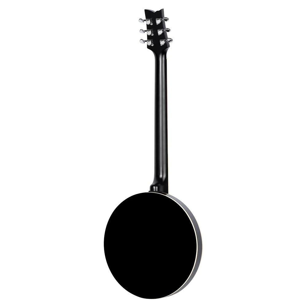 Ortega OBJE356-SBK-L Raven Series Satin Black linkshandige E/A zessnarige banjo met gigbag