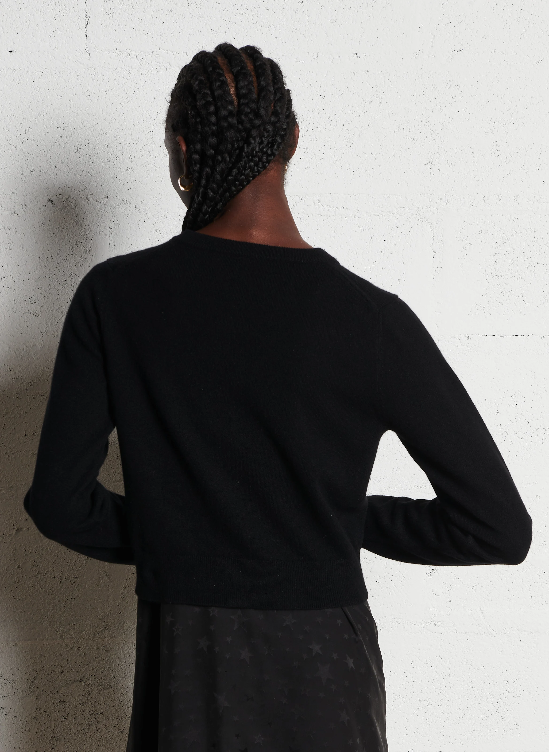 GRACE - Cardigan court en laine et cachemire | Noir