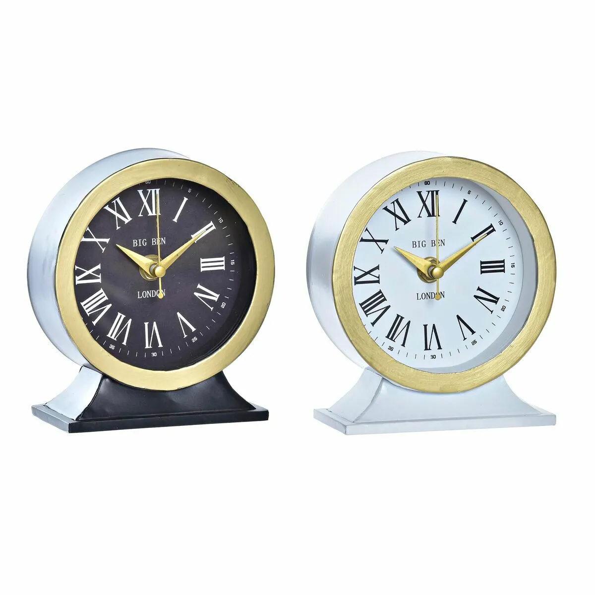 DKD Home Decor Horloge de Table Blanc/Noir