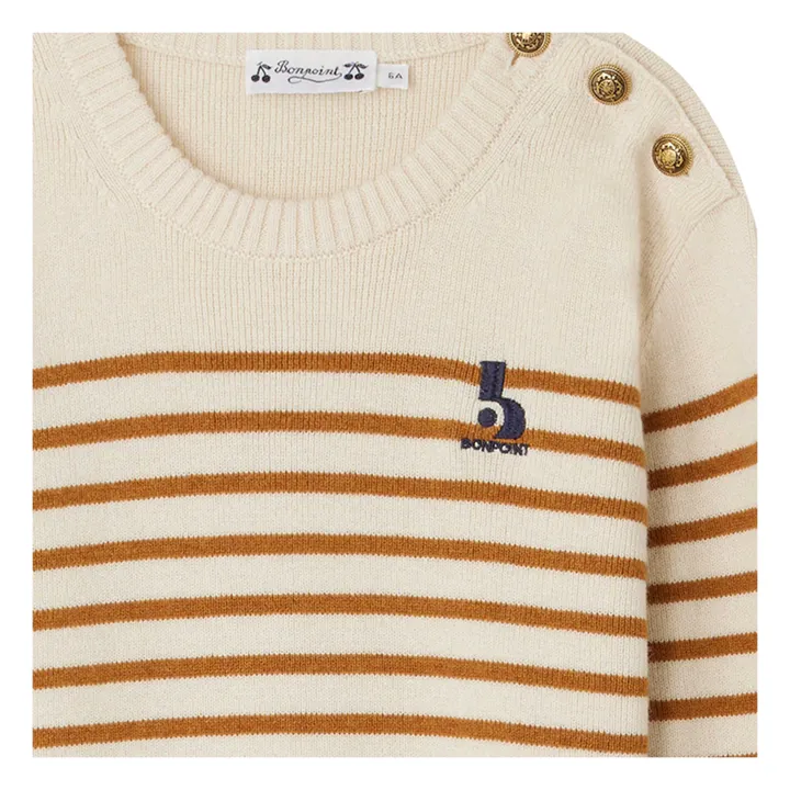 Bonpoint Pull Laine et Coton Rayé Crofton | Caramel
