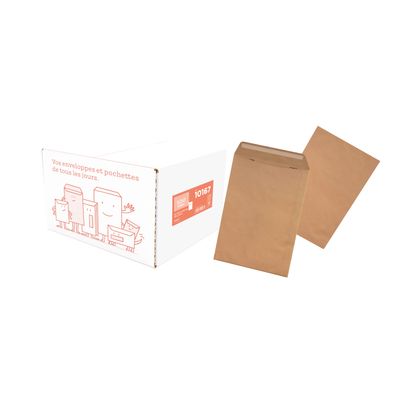 La Couronne - 500 pochettes C5 162 x 229mm - 90 gr - sans fenêtre - kraft brun - bande auto-adhésive