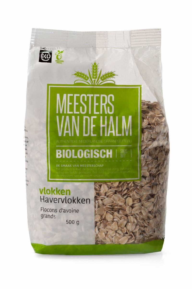 De Halm Havervlokken grof (bio) 500 gram