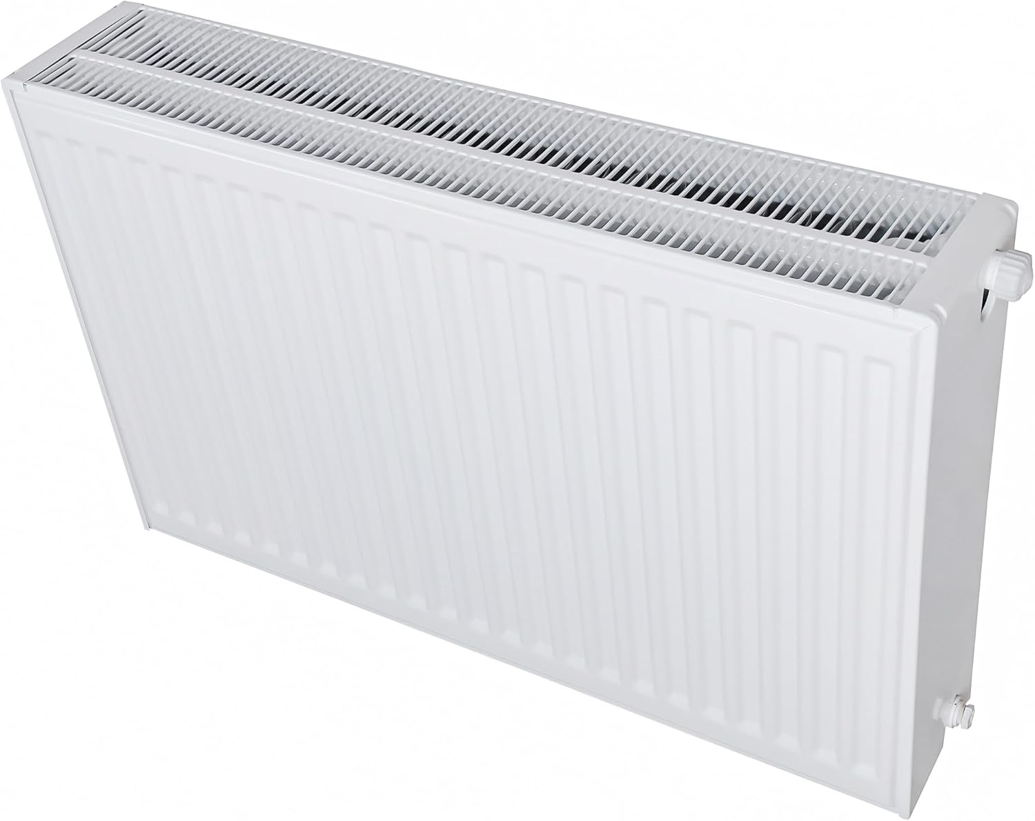 Belrad® Heizkörper Typ 33 | flacher Universalheizkörper mit 6 Anschlüssen | modern, kompakt & energiesparend | Wandmontagefähig | ideal für Wohnzimmer, Bad & Gäste-WC | Flachheizkörper weiß 40x200 cm