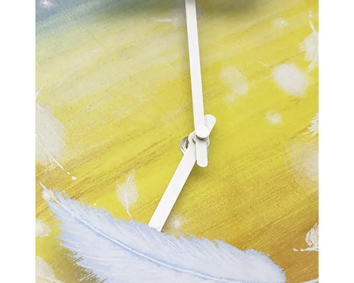 Wandklok met veren, kleurrijk kunststof, Ø 30 cm