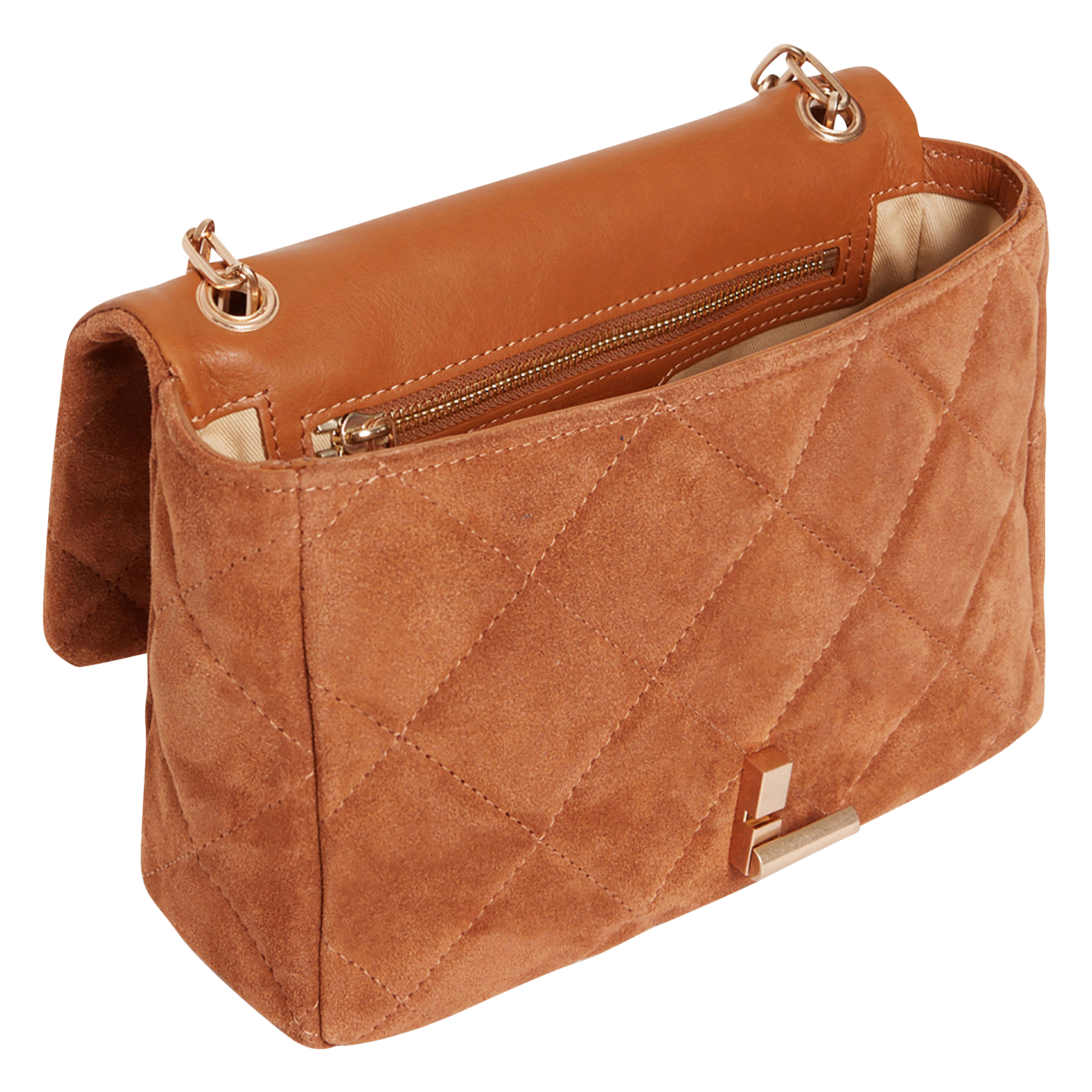 MOON MM - Sac bandoulière en suède | Marron