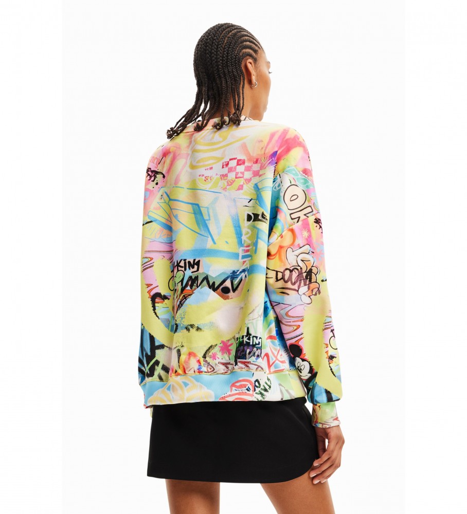 Moletom Desigual Mickey Graffiti Multicolorido