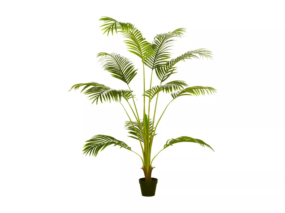 Palmier artificiel Sanwei Kwai H. 170 cm 11 grandes feuilles pot noir inclus