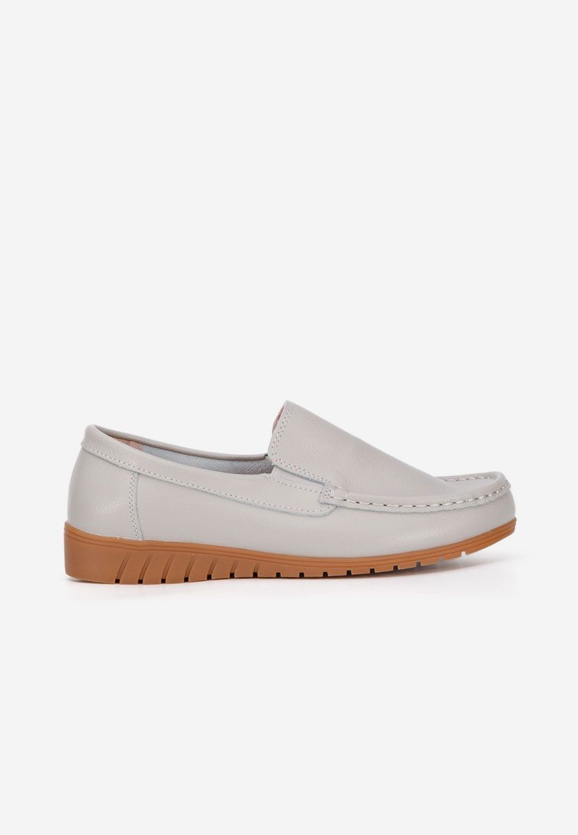 Mocassins femme en cuir gris Panoma