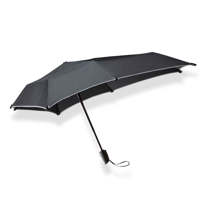 Senz° Mini Automatic Opvouwbare Storm Paraplu Zwart Reflective