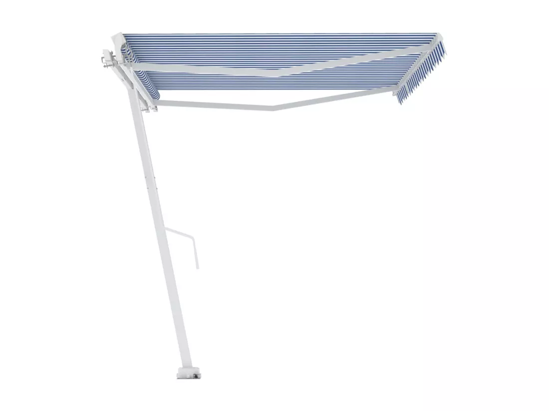 Auventanuel rétractable sur pied 450x350 Bleu/Blanc