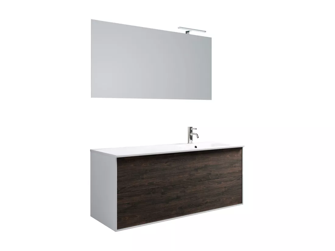 Ensemble de salle de bain vasque DX 4 pièces IGEA brun foncé