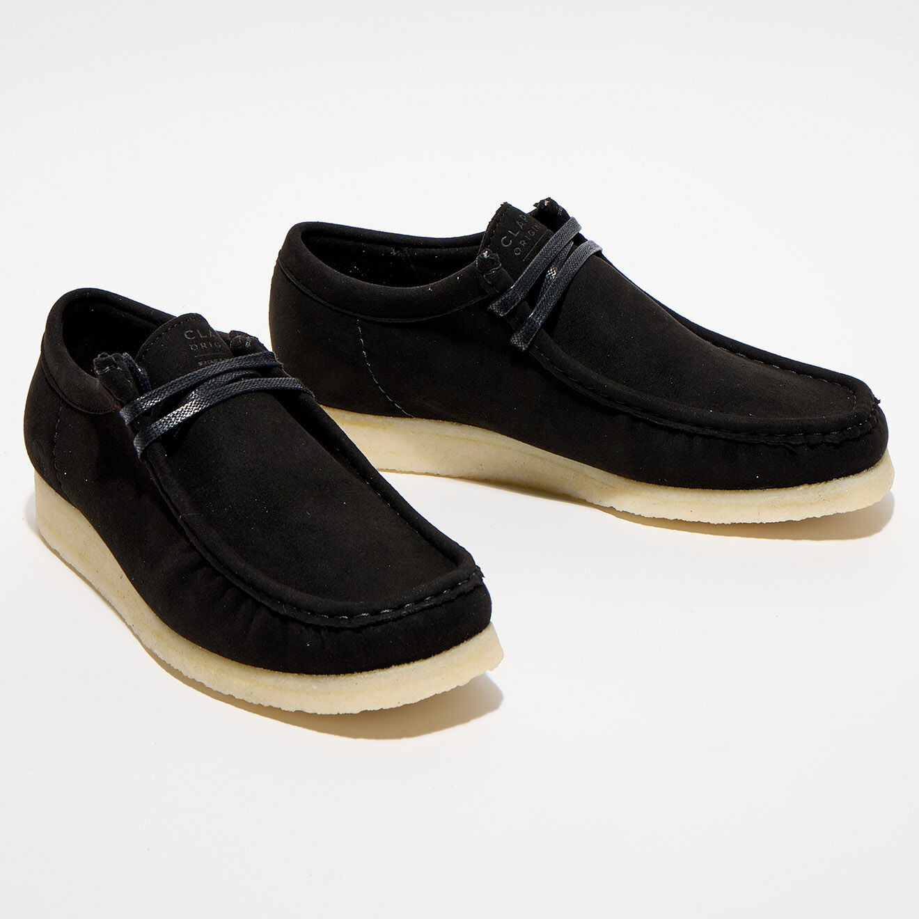 Clarks Originals Derbies en Velours de Cuir Wallabee noires