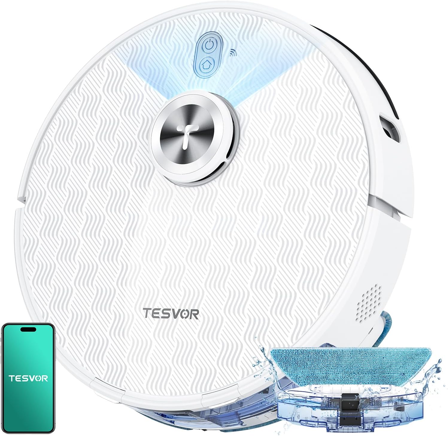 Tesvor S8Pro Saugroboter mit Wischfunktion -8000Pa Staubsauger Roboter 3in1 Roboterstaubsauger+LiDAR-Navigation+240 Min Laufzeit,APP/Alexa Steuerung,ideal für Haustierhaare,Teppiche,Hartböden.