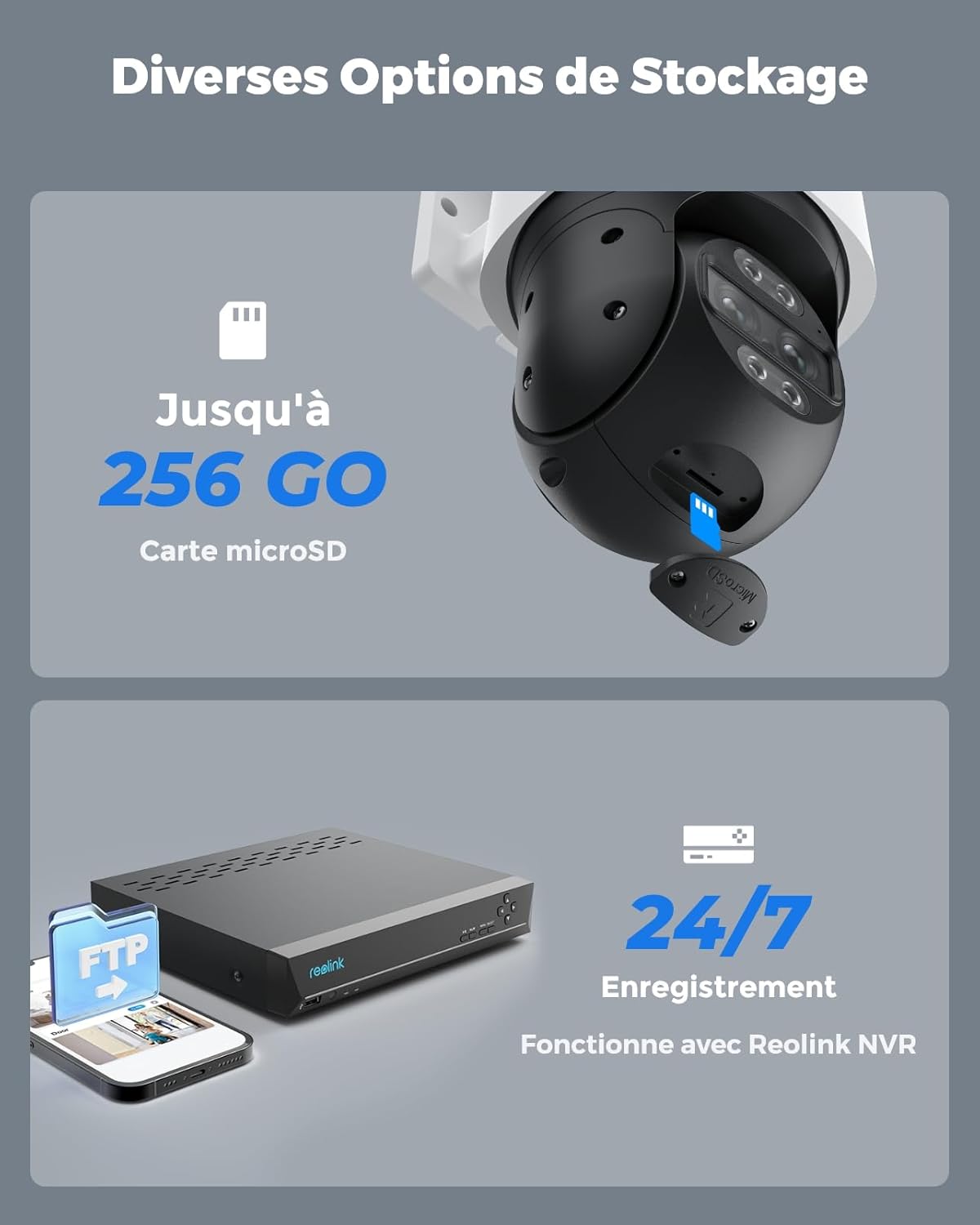 Reolink 4K PTZ Camera Surveillance WiFi Exterieure 2,4/5 GHz à Double Objectif Wi-FI 6 Zoom 6X