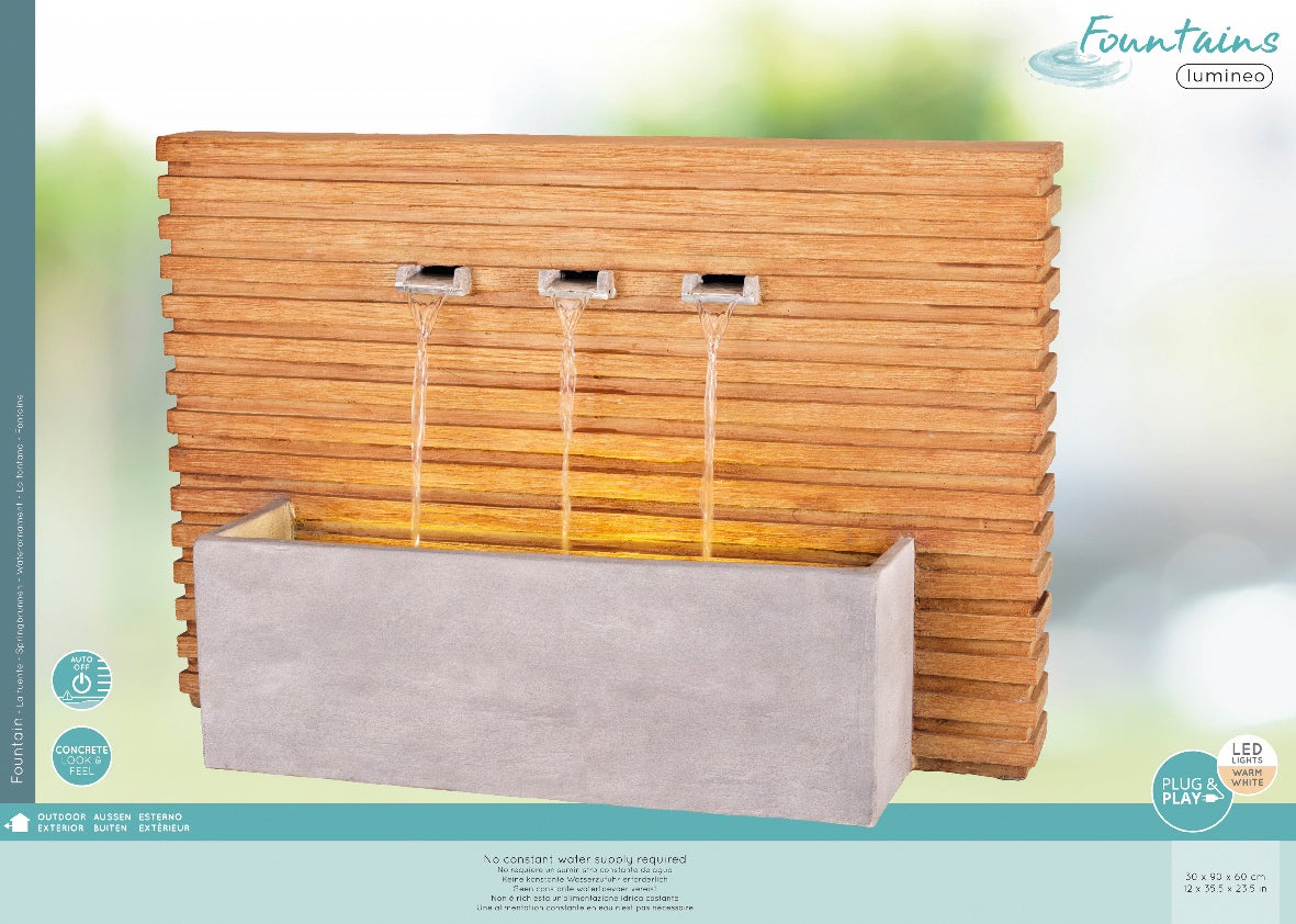 Waterornament Sati grijs / bruin 30 x 90 x 60 cm