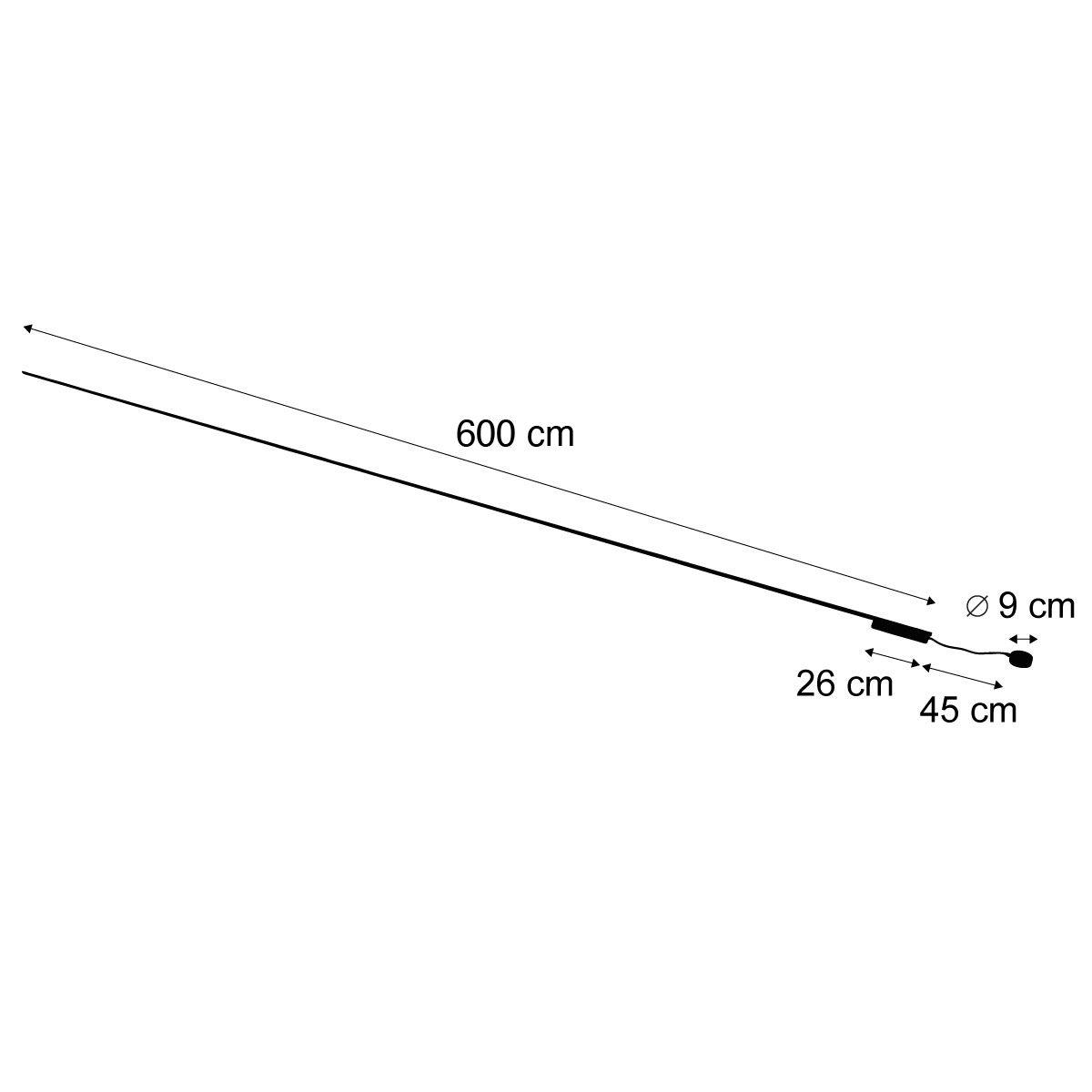 Modern railsysteem zwart 1-fase 600 cm - Magnetic