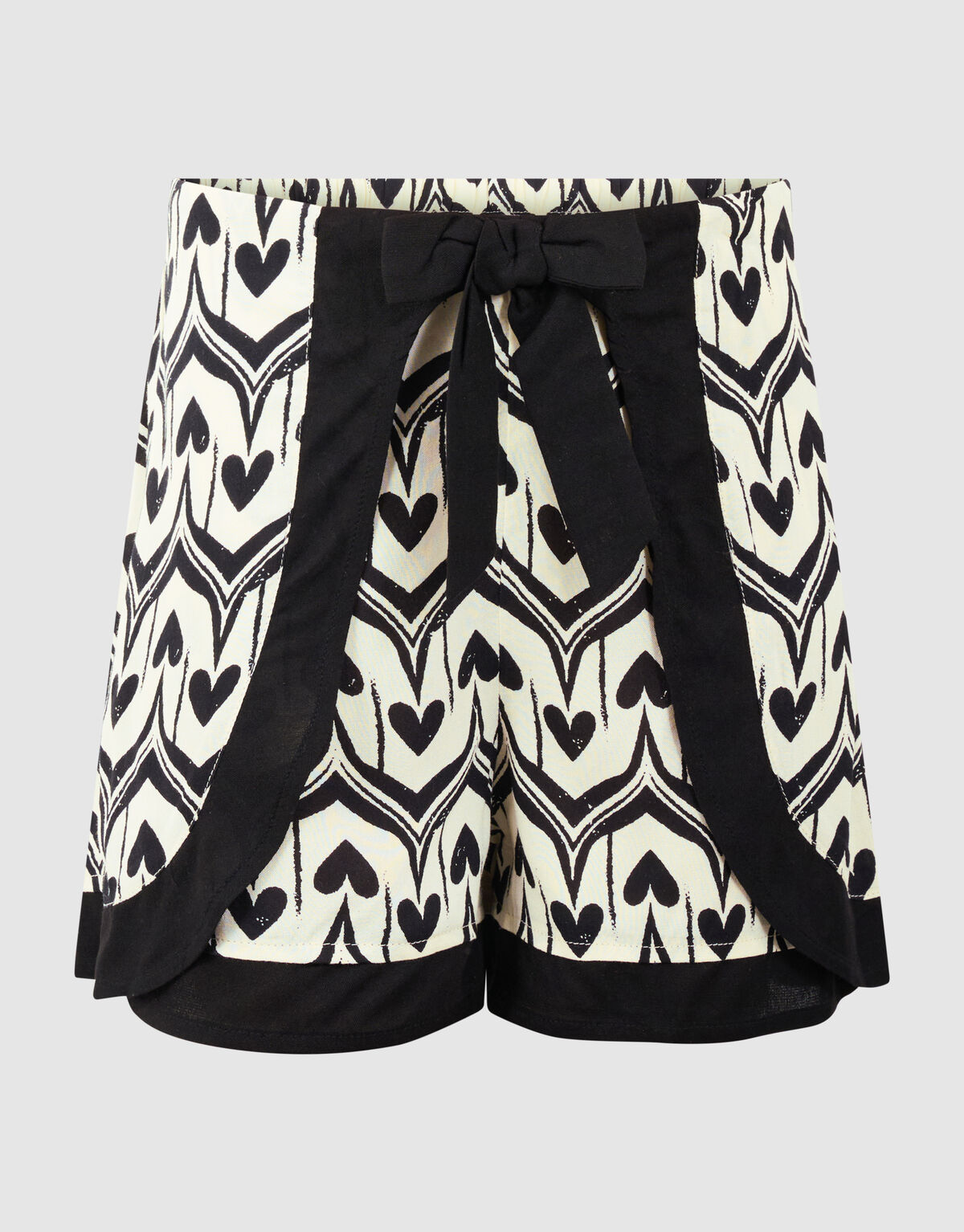 Heart Print Skort Gebroken Wit/Zwart