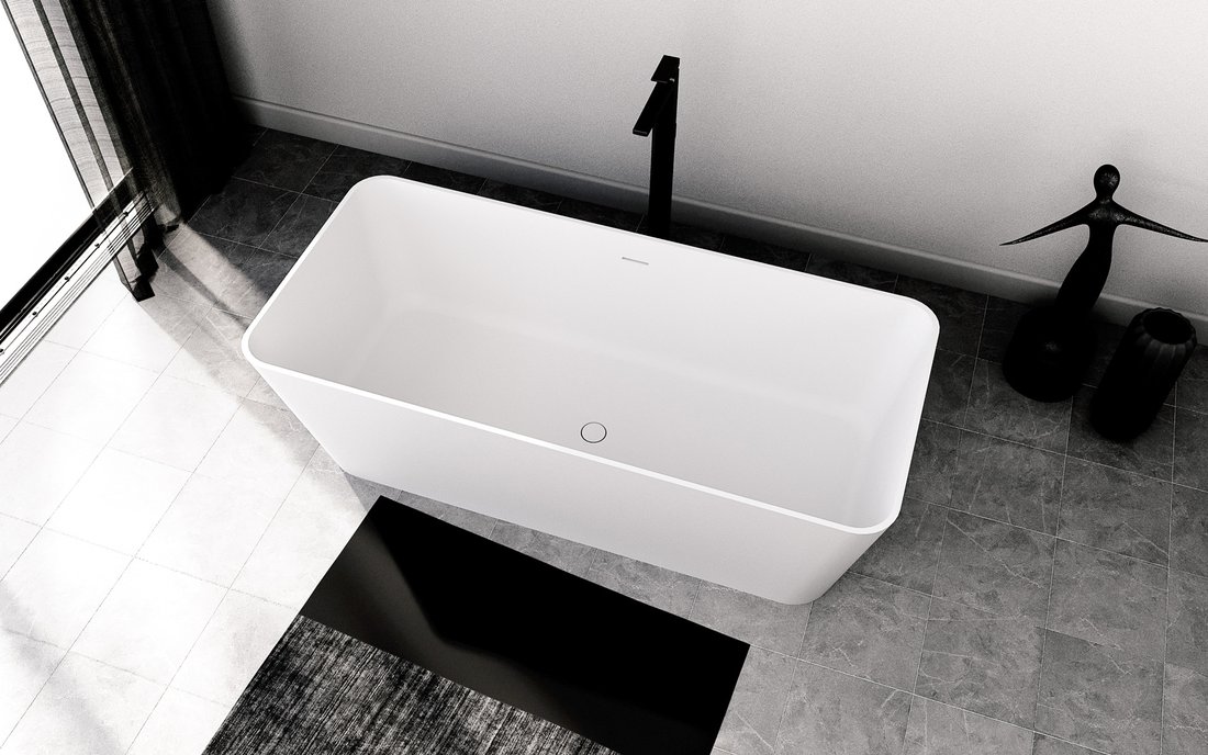 Polysan Leyla vrijstaand bad wit mat solid surface 170x80cm